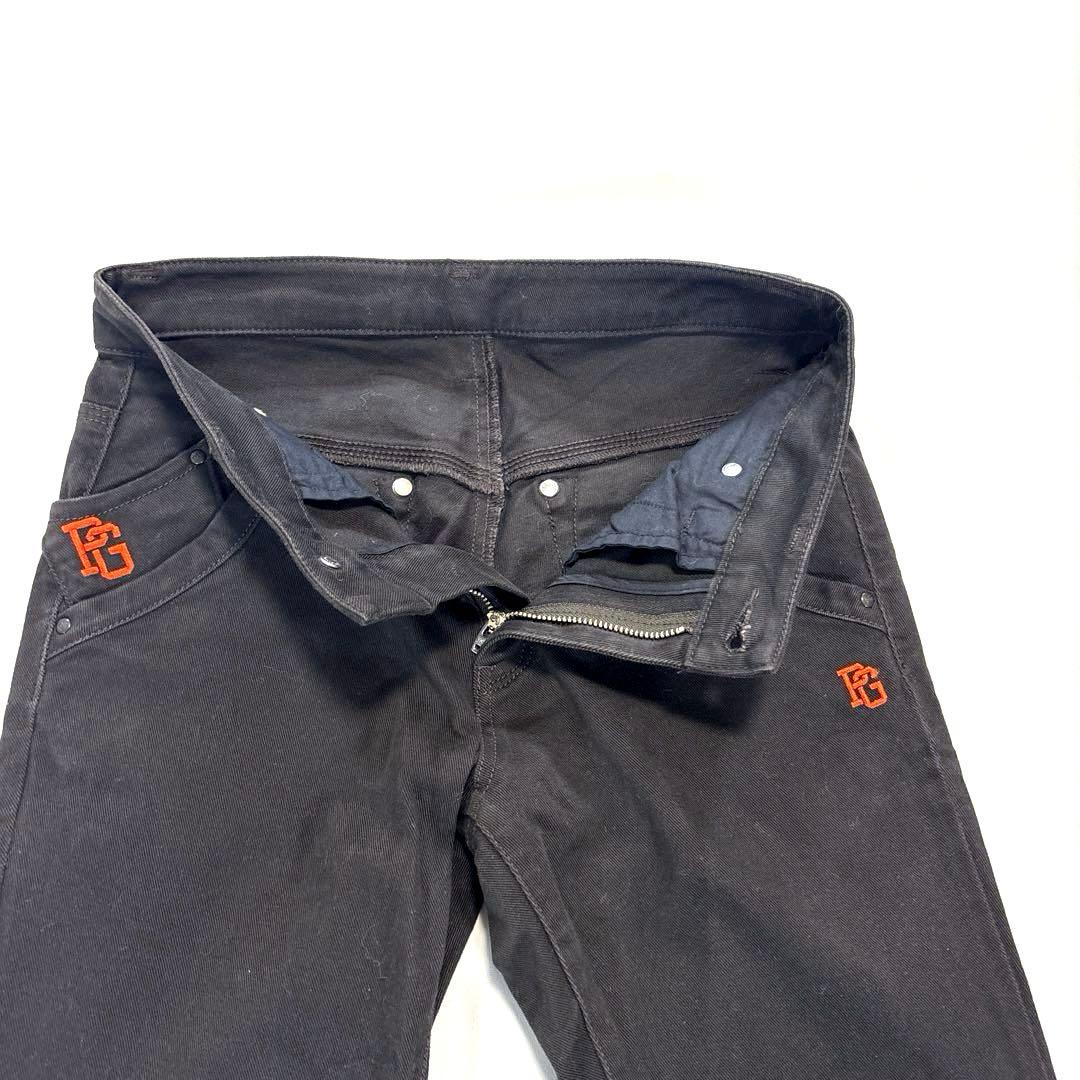 パーリーゲイツ　0/S ロングパンツ　オールシーズン　チャコール　ワッペン