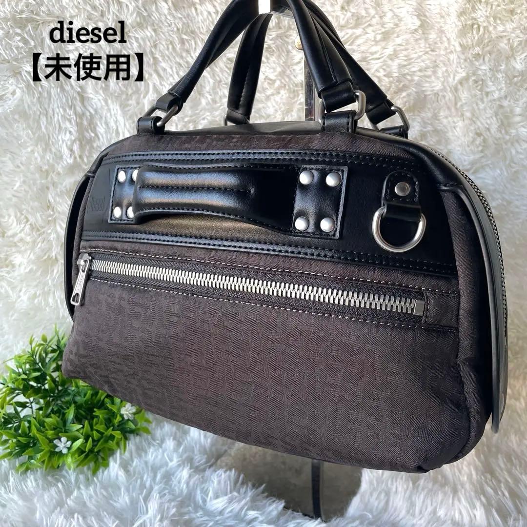 【未使用】diesel バンドバッグ　ユニセックス モノグラム　ナイロン×レザー