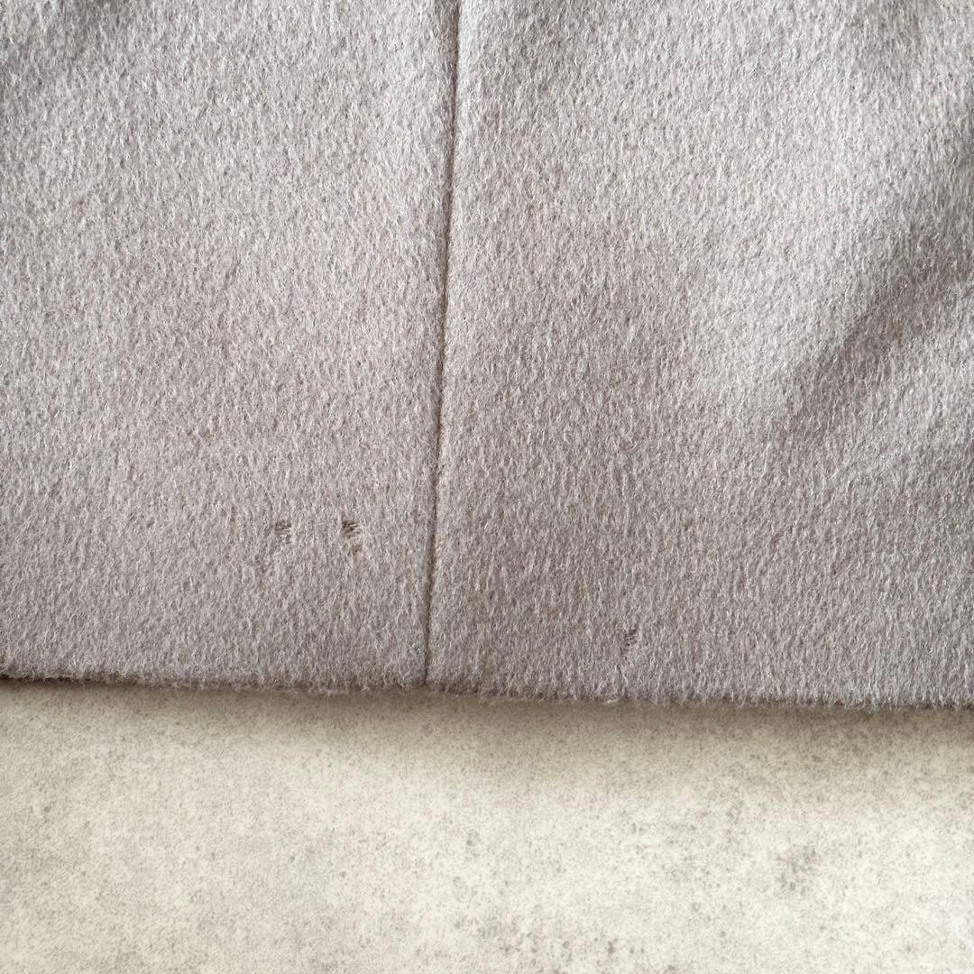 ベルト付き✨️アンタイトル スタンドカラーロングコート 2 グレージュ 比翼