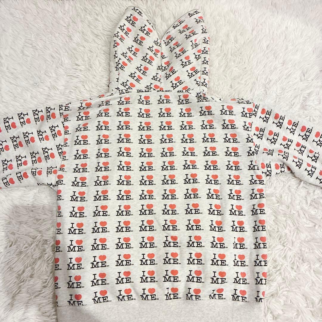 Ashley Williams パーカー I ♡ ME バタフライ 総柄 L