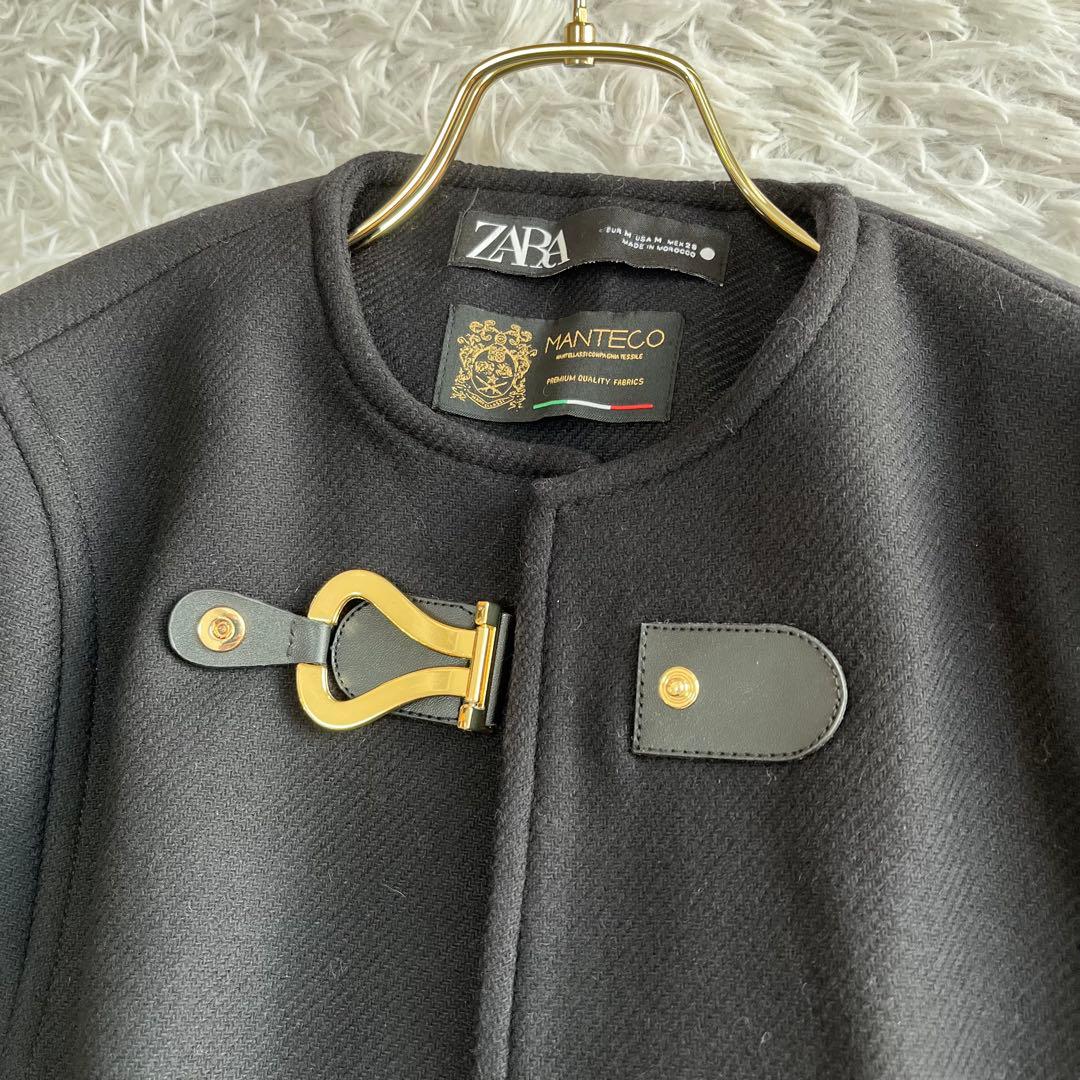 ザラ×マンテコ　BTS・ヨンギ着　バックル付き　ケープコート　ポンチョ　ウール