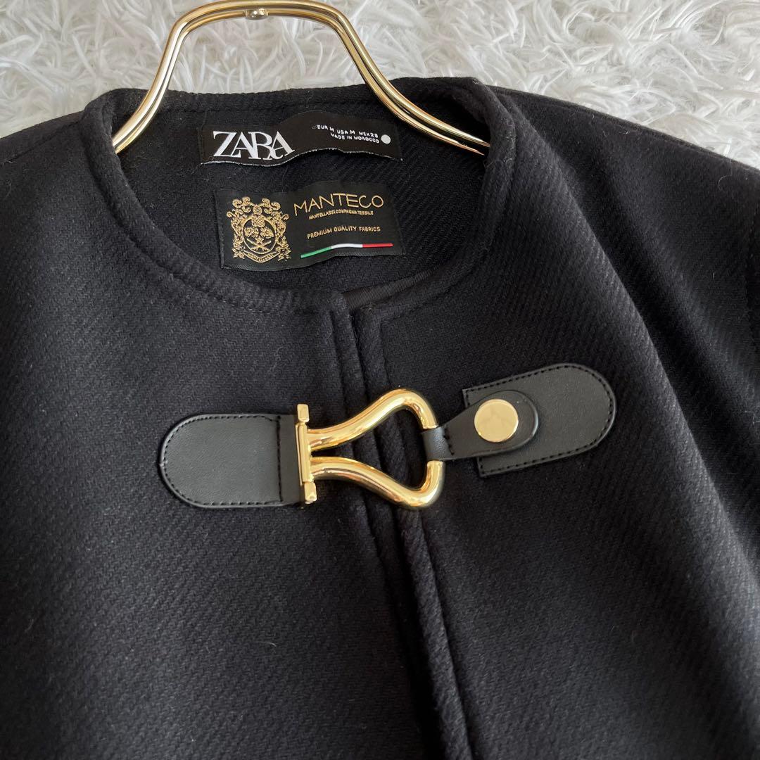 ザラ×マンテコ　BTS・ヨンギ着　バックル付き　ケープコート　ポンチョ　ウール