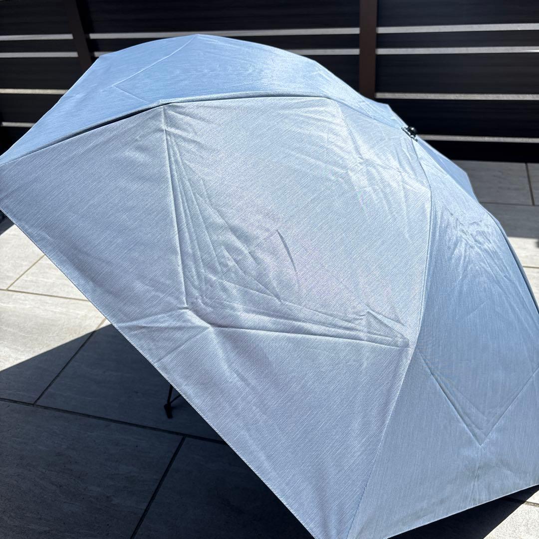 サンバリア100 3段折日傘　フロストブルー