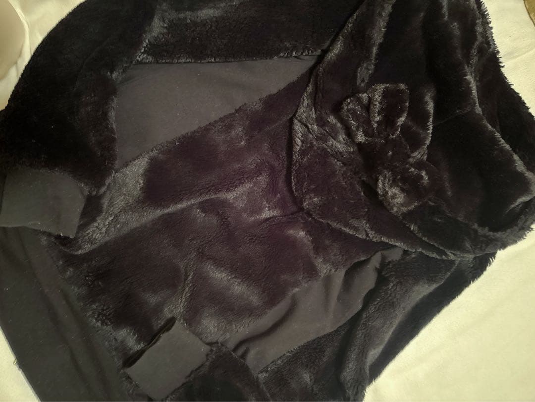 ♡レアMARSモコモコピンクチェックりぼん耳つきフード黒ファーコートパーカー姫