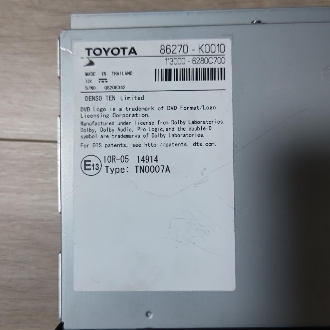 トヨタ 純正 DVD-CDプレーヤー 86270-K0010 カローラシリーズ