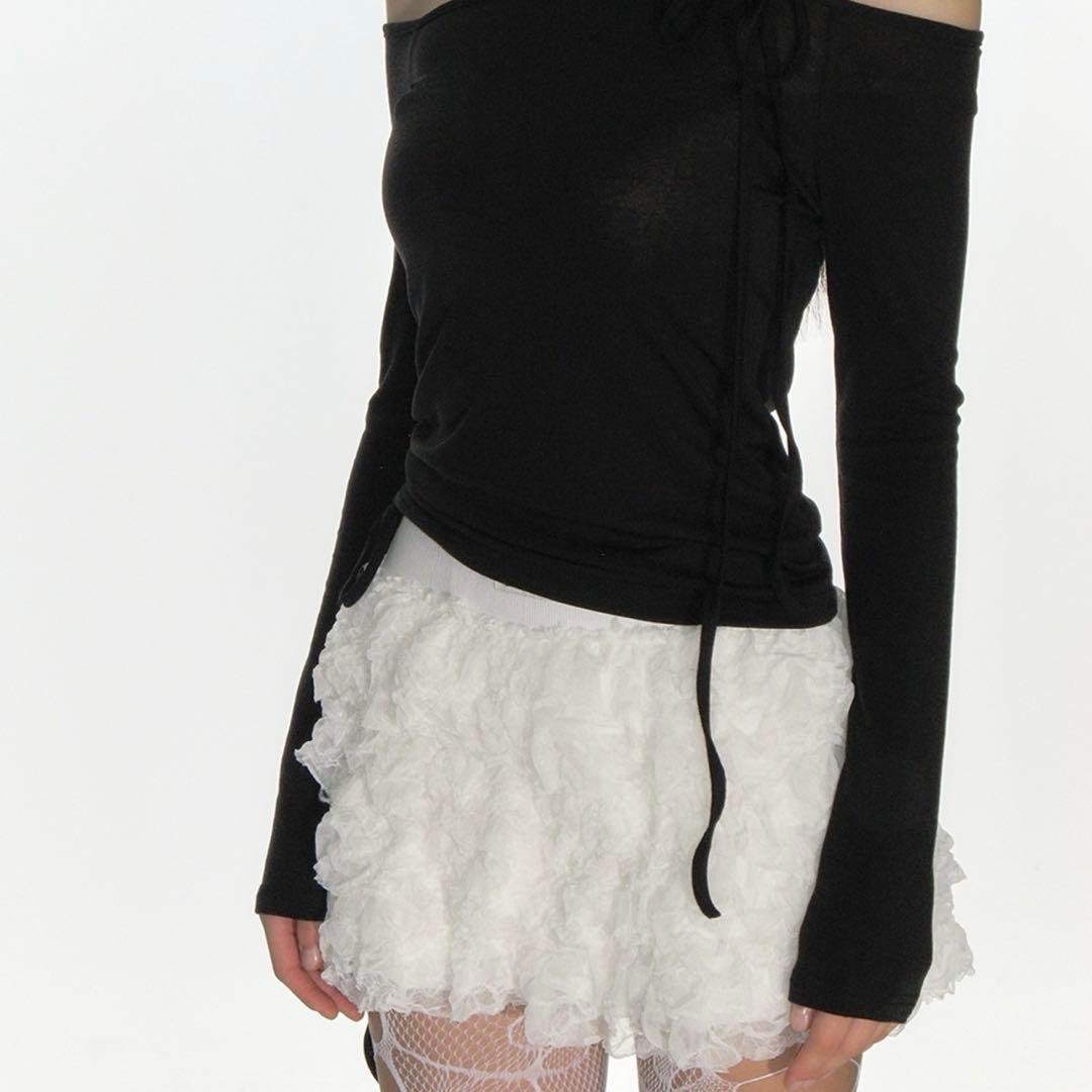 【CRANK】CANCAN FRILL MINI SKIRT White