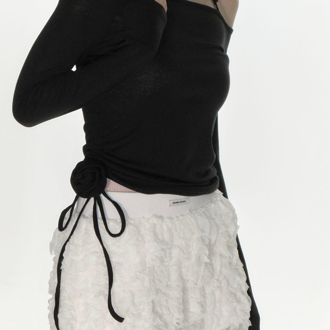 【CRANK】CANCAN FRILL MINI SKIRT White