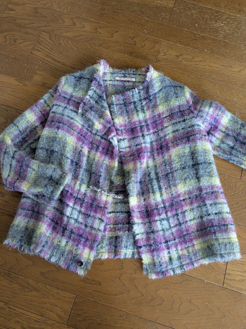 メル94407　45R　umi908 ノーカラー モヘア　ジャケット