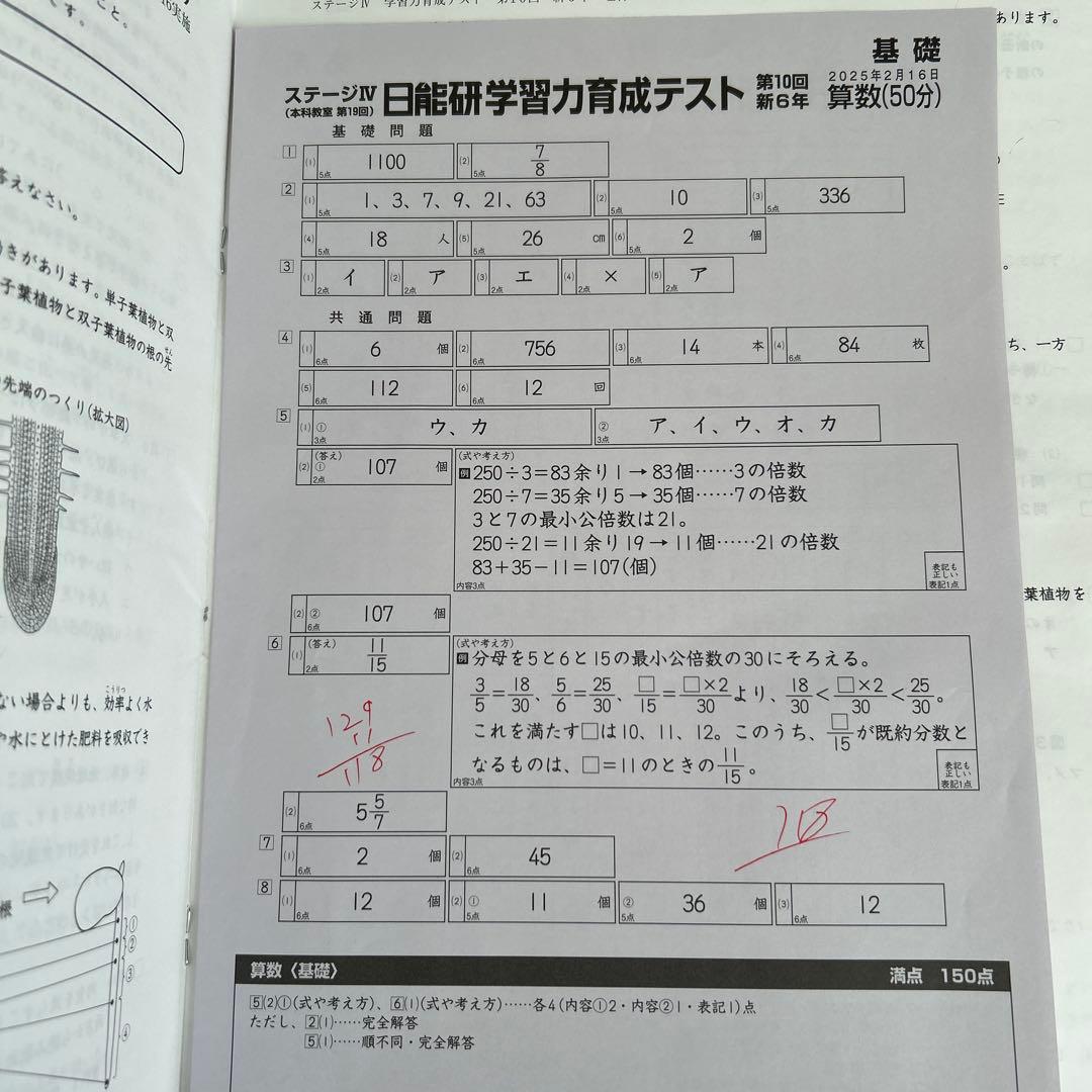 日能研　新6年　学習力育成テスト18回分