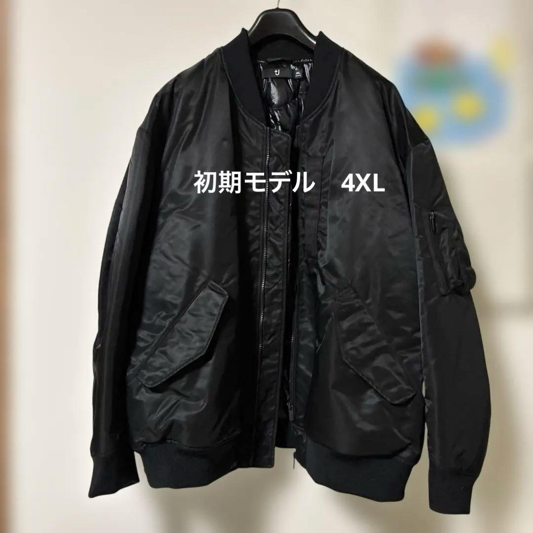 +J ユニクロ　MA-1 フライトジャケット ブラック 4XL