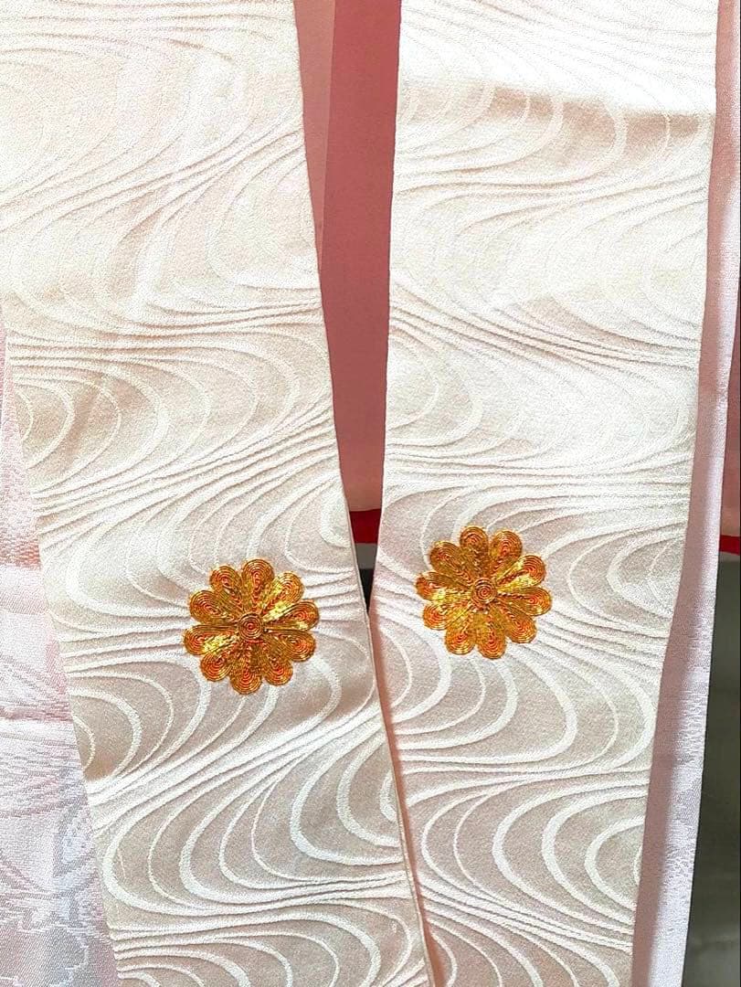 □ 正絹女児用　お宮参り　掛け着　初着　七五三　アンティーク　可愛い花柄刺繍