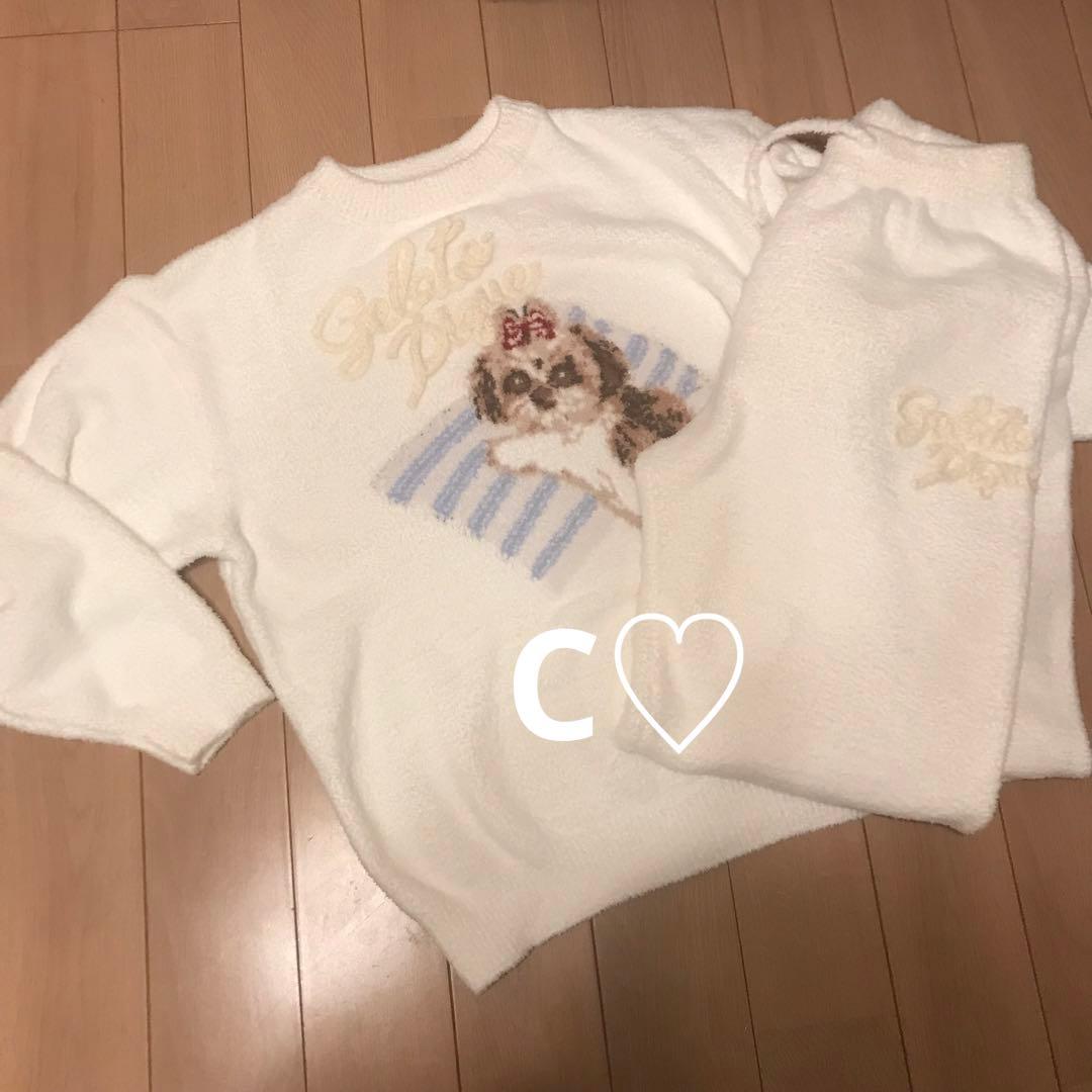 新品　ジェラートピケ好きさん　モコモコ　犬　シーズー　パジャマ　ルームウェア