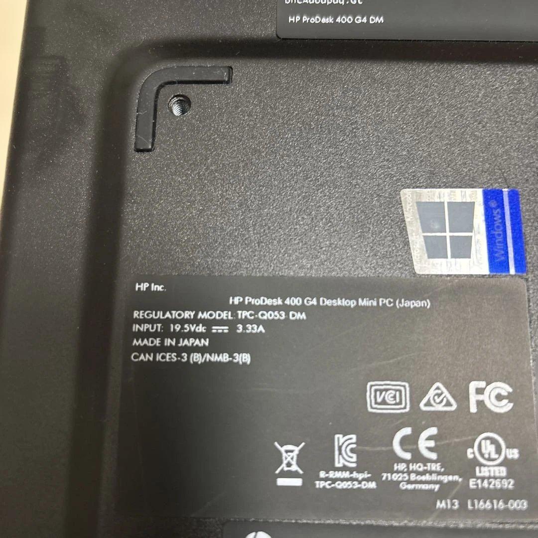 HP Prodesk 400 G4 ミニデスクトップ　本体のみ[V8F8]