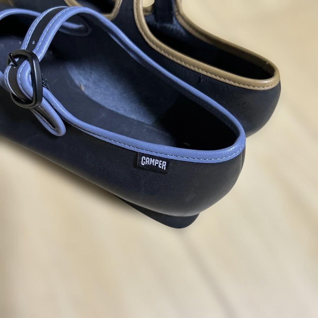 カンペール　ツインズ　フラットシューズ　靴　ブラック　24cm 個性的