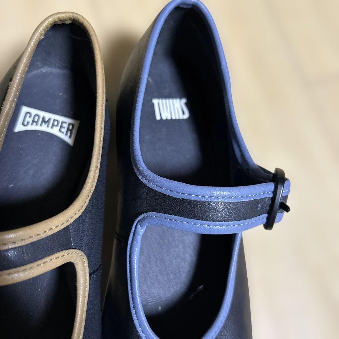 カンペール　ツインズ　フラットシューズ　靴　ブラック　24cm 個性的