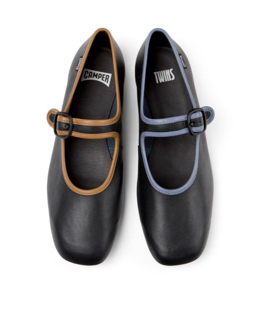 カンペール　ツインズ　フラットシューズ　靴　ブラック　24cm 個性的