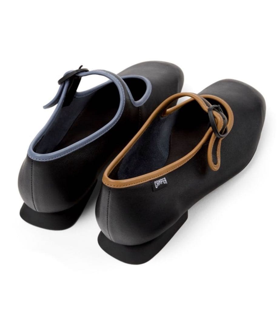 カンペール　ツインズ　フラットシューズ　靴　ブラック　24cm 個性的