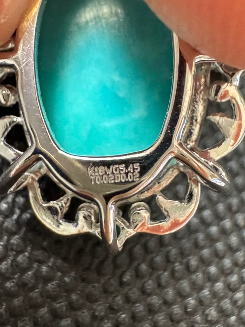 K18WG ターコイズダイヤ パライバトルマリン ペンダントトップ