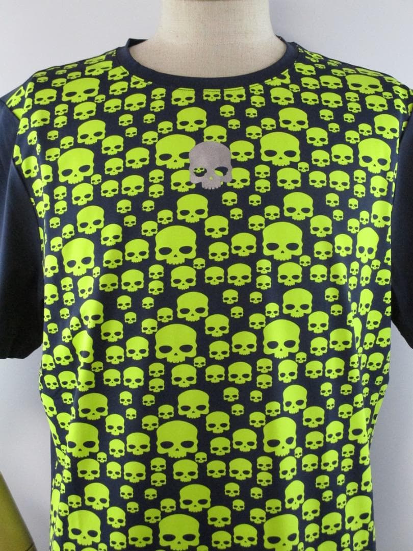 【ハイドロゲン・テニス】マルチアイコン・テックＴシャツ★XL★ネイビー×イエロー