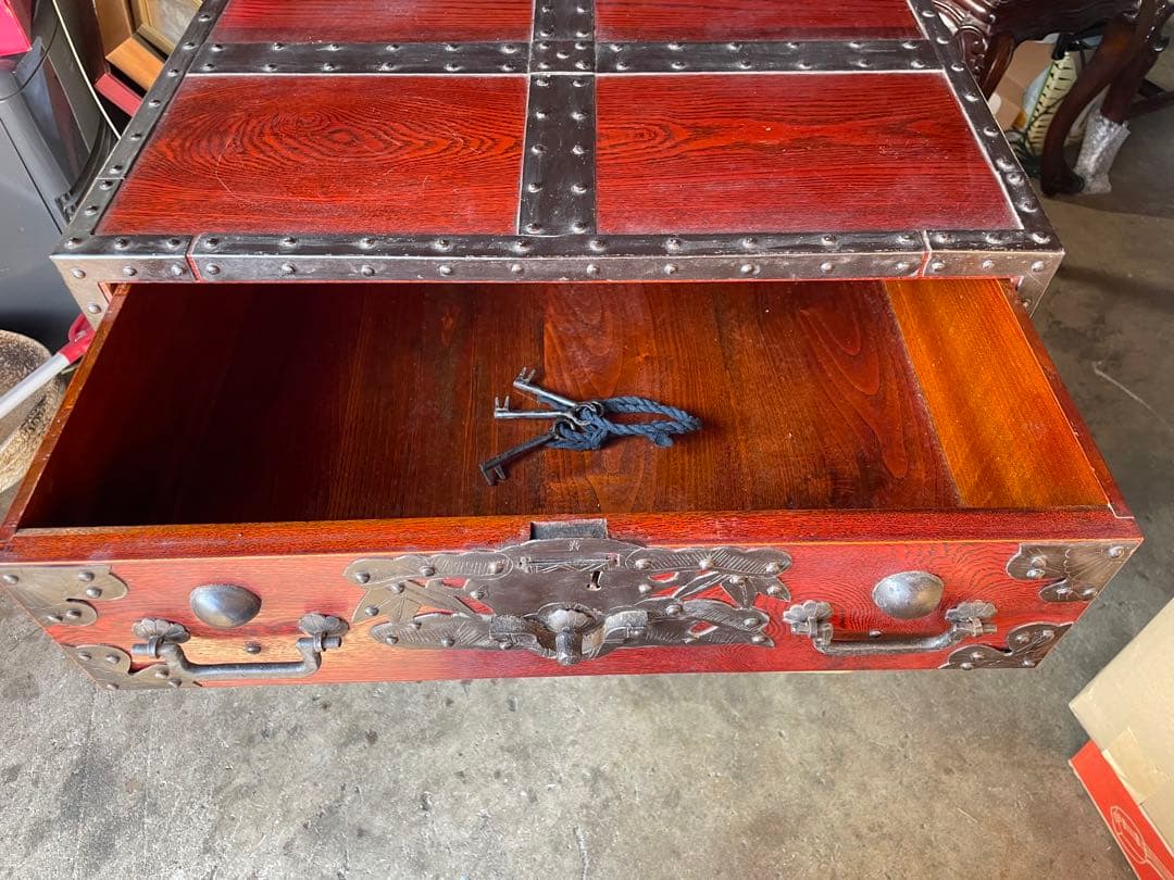 日孟車箪笥　美品　欅材 鉄器金具 時代和箪笥 ビンテージ