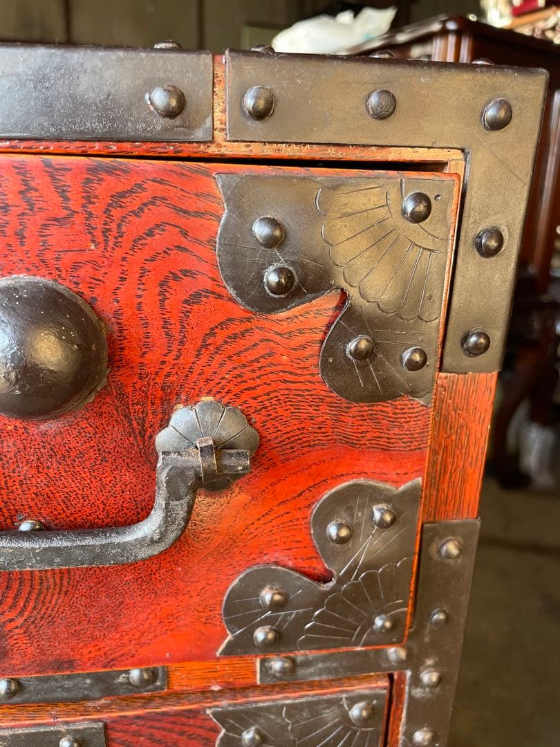 日孟車箪笥　美品　欅材 鉄器金具 時代和箪笥 ビンテージ