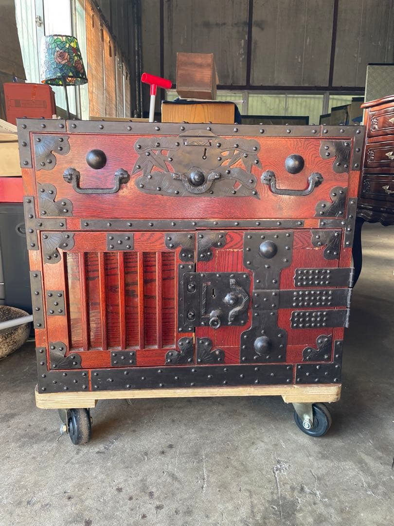 日孟車箪笥　美品　欅材 鉄器金具 時代和箪笥 ビンテージ