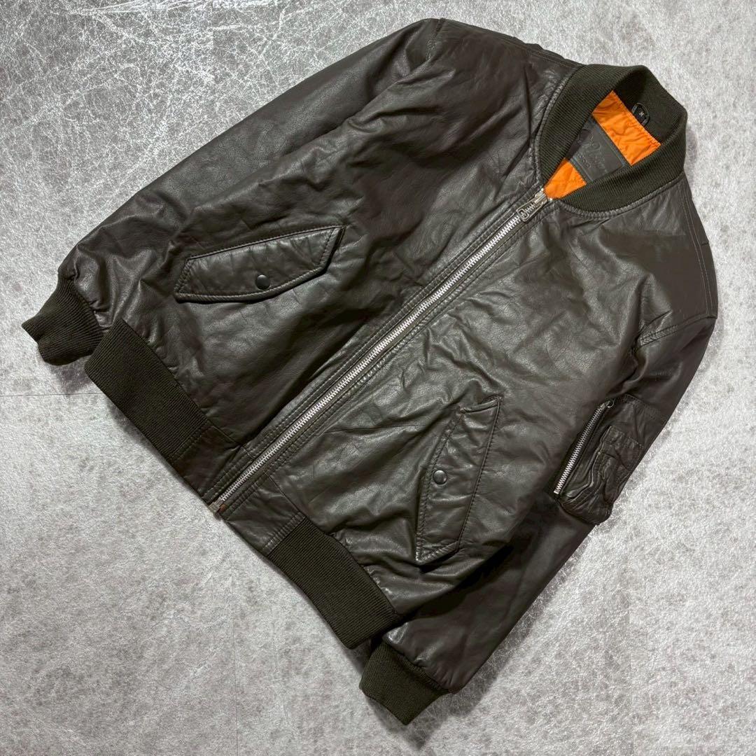 ジャケット・アウター MA-1 cow hide leather bomber jacket M