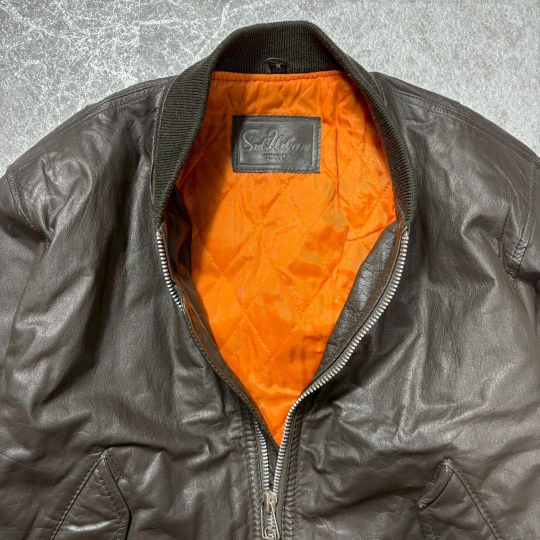 ジャケット・アウター MA-1 cow hide leather bomber jacket M