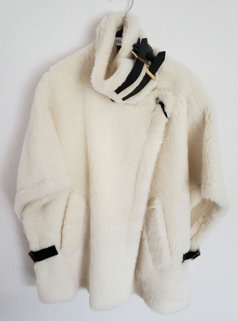 Max Mara テディ ケープ ホワイト