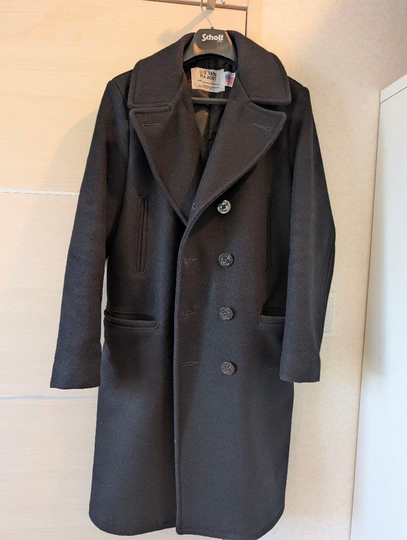 ジャケット・アウター Schott714US LONG MELTON PEACOAT3FW