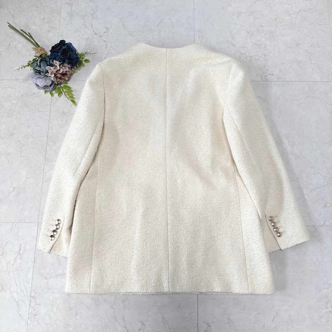 美品☆Spick & Span 3.6万　コットンツィードノーカラージャケット