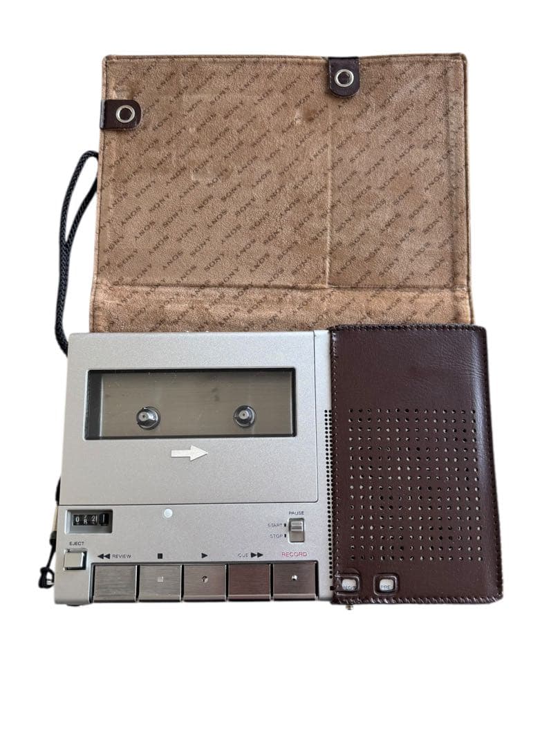 SONY カセットコーダー TCM-280 レザーケース　昭和レトロ 動作未確認