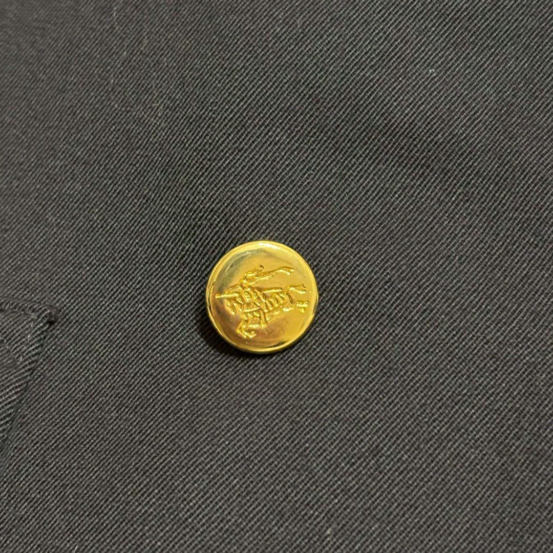 BURBERRY ダブル 紺ブレ 金ボタン テーラードジャケット エンブレム