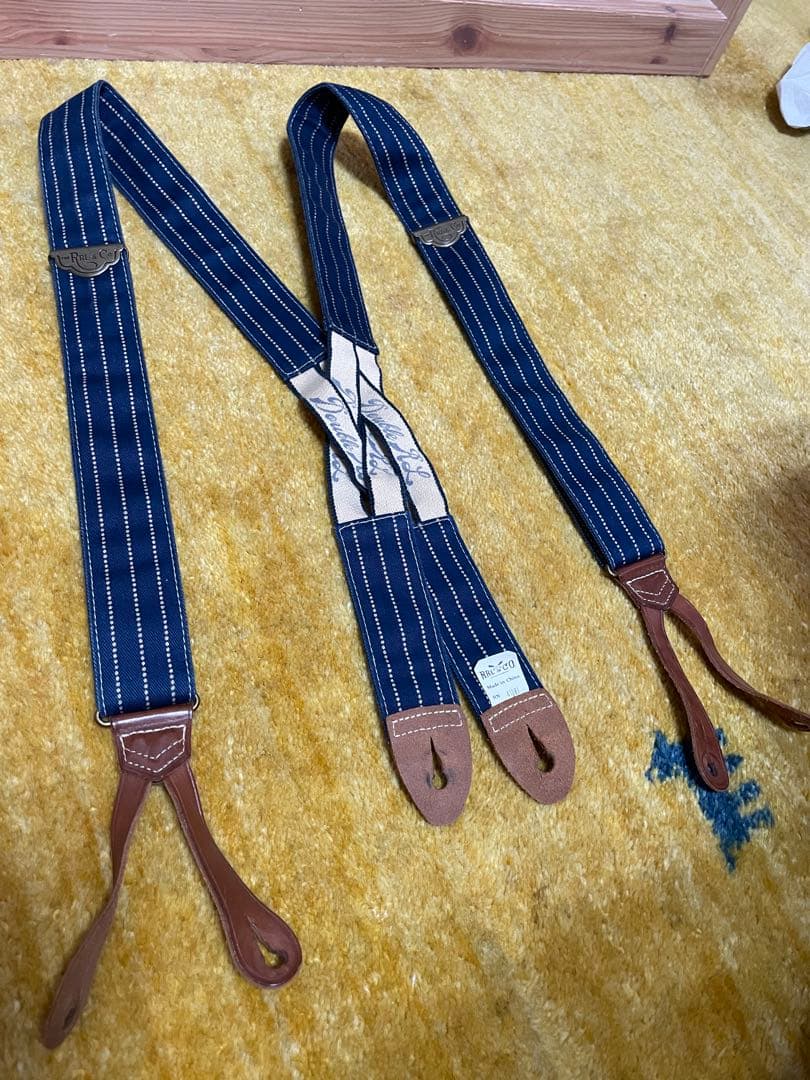 RRL & CO ストライプデニムサスペンダー