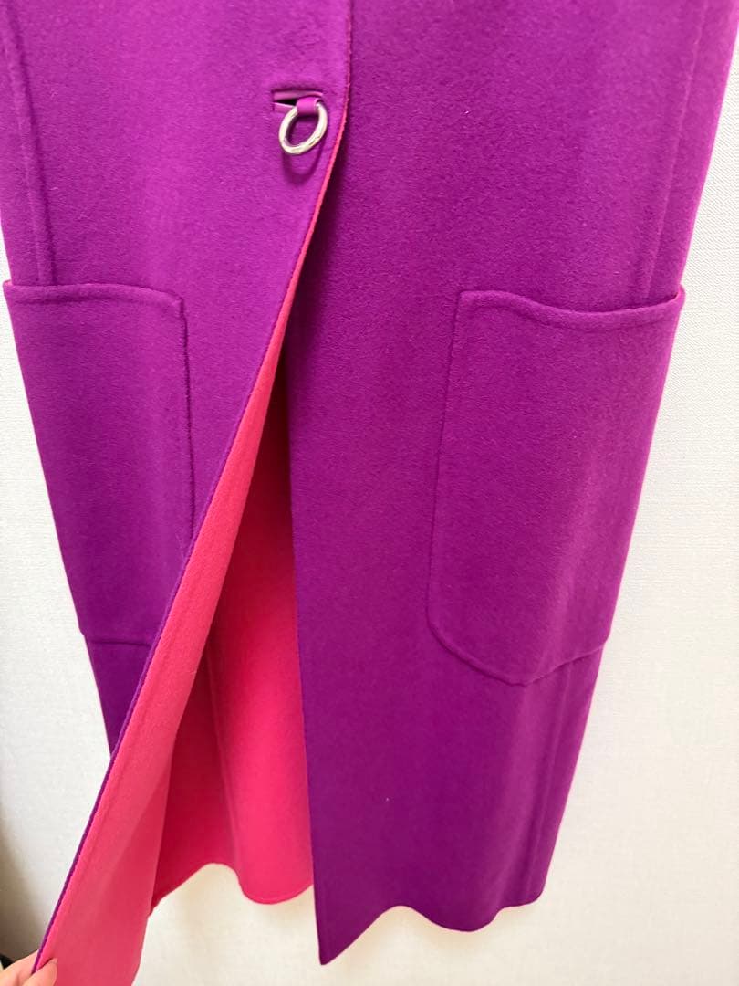 レア✨️HERMES カシミヤ ダブルフェイス ロング ジレ コート 36