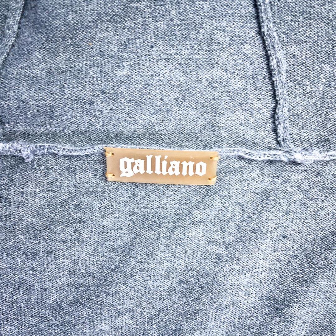 ジョンガリアーノ 編込デザインパーカー グレー サイズS*MD702