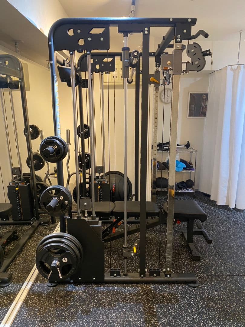 スミスマシーンフルセット ☆ブラック パワーラック ベンチ バーベル付き☆