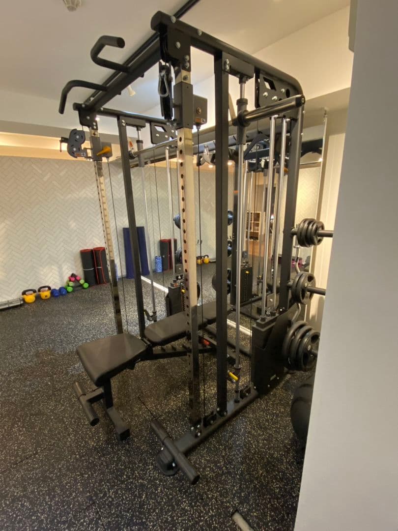 スミスマシーンフルセット ☆ブラック パワーラック ベンチ バーベル付き☆