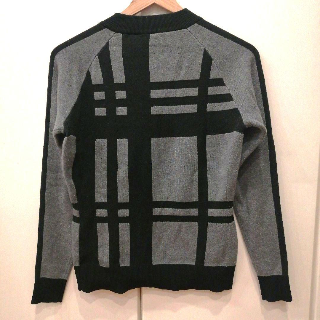 デサントゴルフ モックネック チェック柄ニット スカート セットアップ グレー