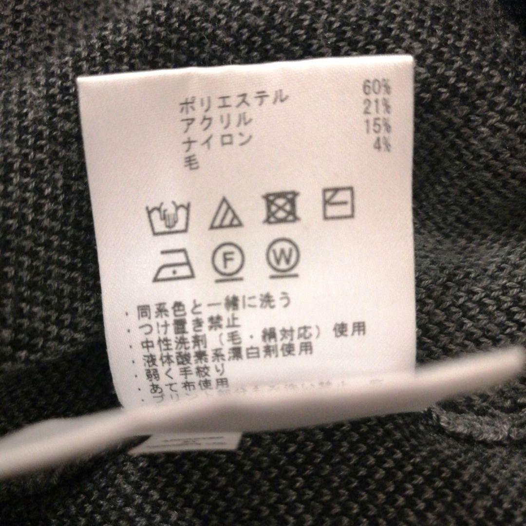 デサントゴルフ モックネック チェック柄ニット スカート セットアップ グレー