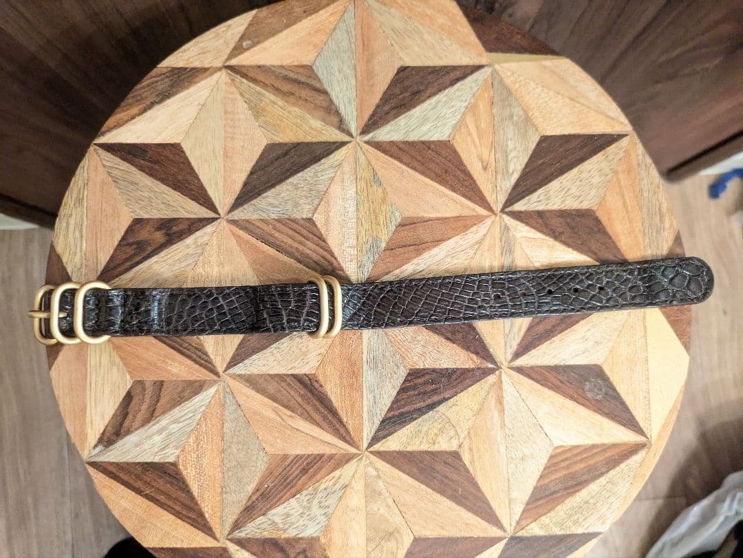 THE SOLE クロコ NATOベルト 18mm ブラウン ゴールド