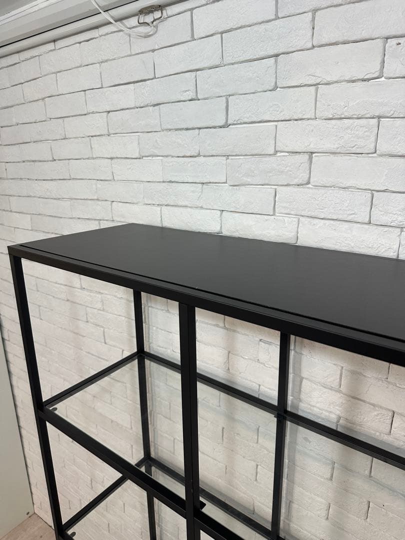 ②【東京都内23区配送無料】イケア　棚　ガラス　陳列　本棚　収納　ディスプレイ