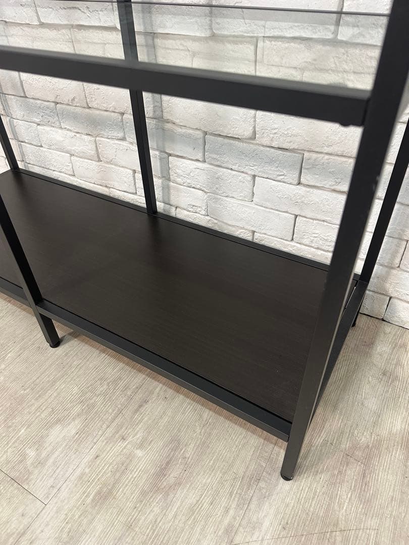 ②【東京都内23区配送無料】イケア　棚　ガラス　陳列　本棚　収納　ディスプレイ