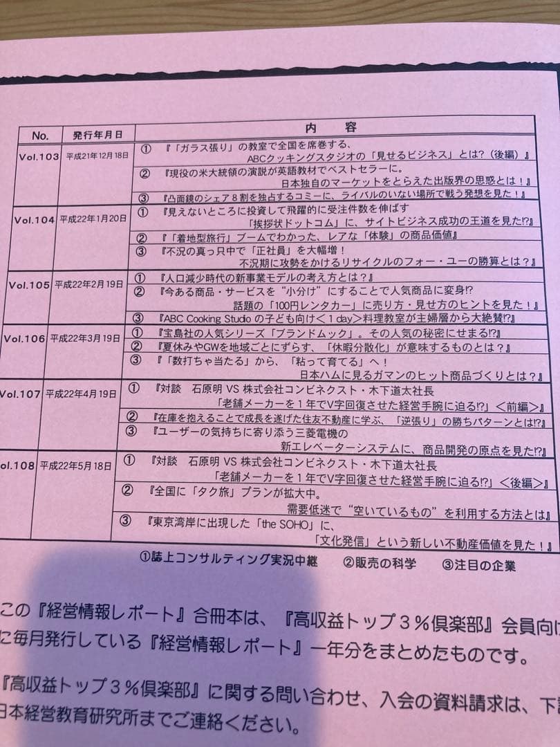 経営情報レポート　合冊本　第9巻