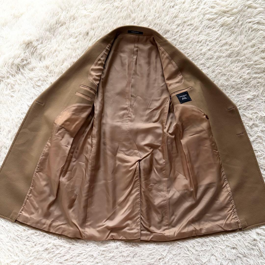 <美品>TAGLIATORE×ブリッラ キャメル ダブル チェスターコート 42