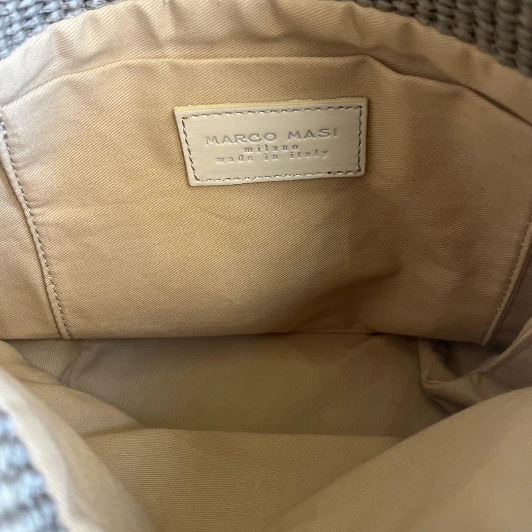 パ*ヤ様 MARCO MASI マルコマッシ巾着ショルダーバッグ ラフィア風×カ