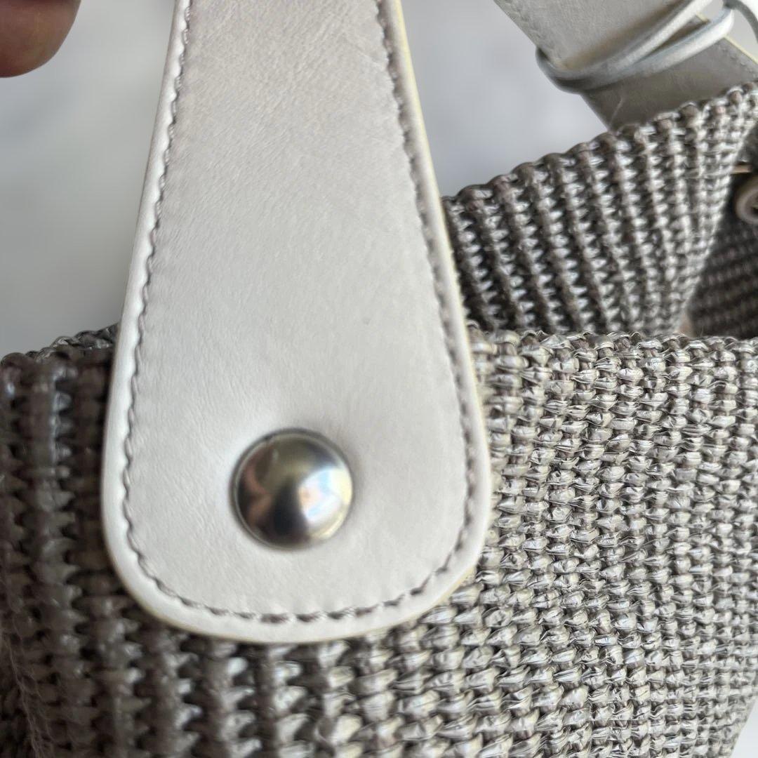 パ*ヤ様 MARCO MASI マルコマッシ巾着ショルダーバッグ ラフィア風×カ