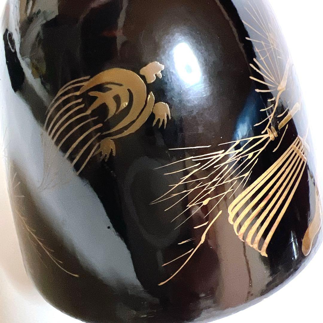 【蒔絵】小鼓 漆塗り 鶴絵柄　鶴亀　松葉　鼓胴 和楽器 雅楽 神楽 能楽