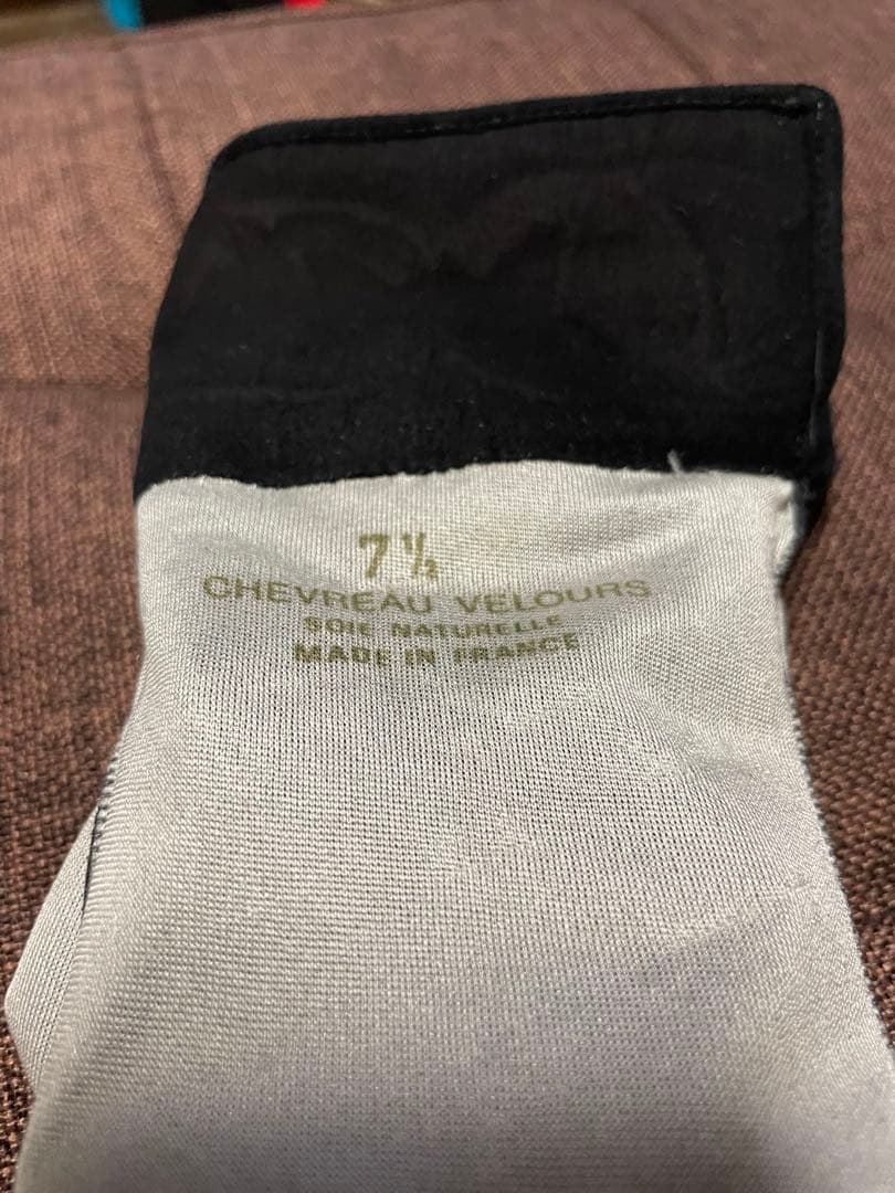 CHANEL  手袋 7 1/2  ブラック COCO マークステッチ スエード