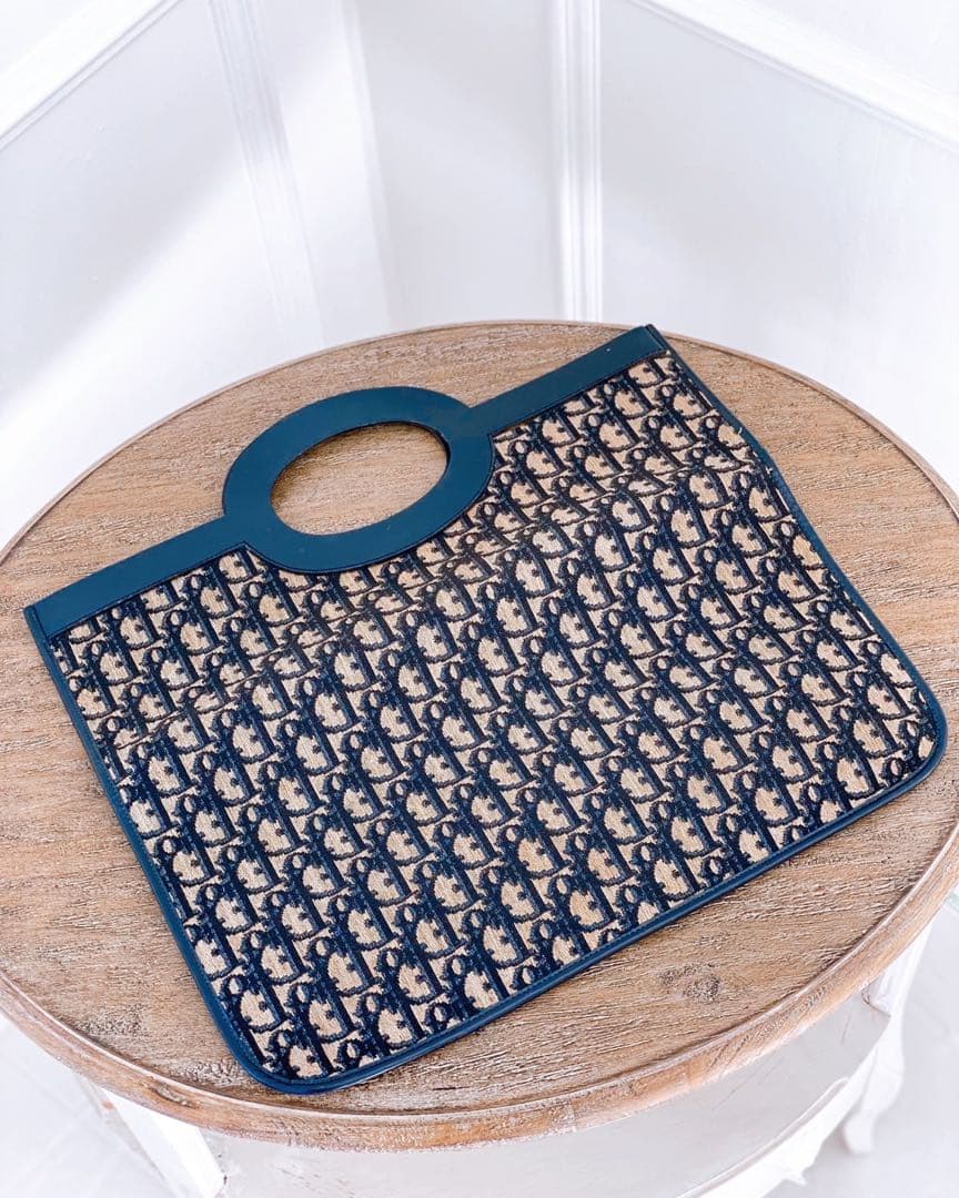 【希少】ヴィンテージ DIOR トロッター クラッチバッグ トート ネイビー